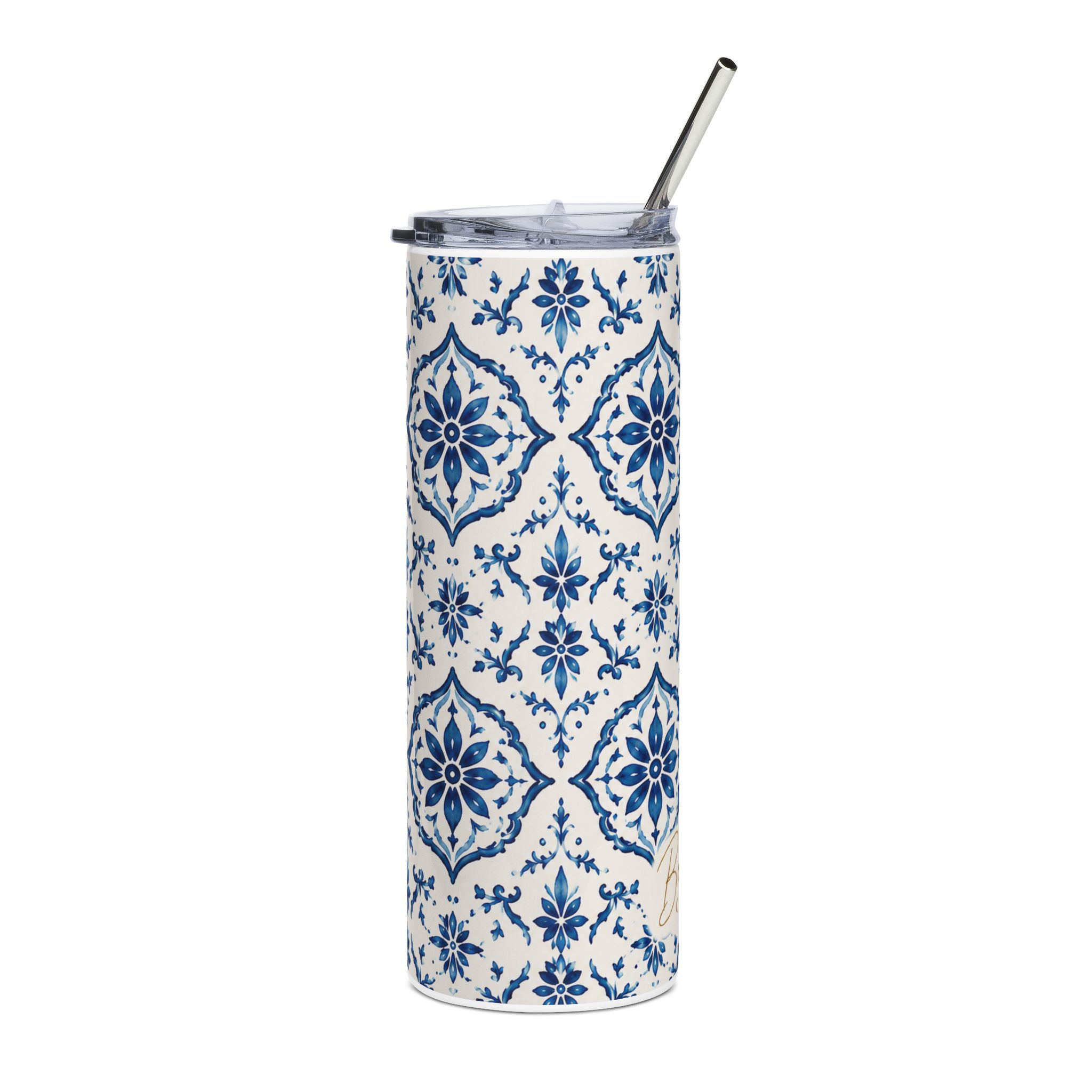 Briana’s Cabanas Mediterranean Blue Tile 20 oz Tumbler - Image 4
