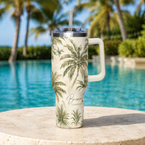Briana’s Cabanas Botanical Palm 40 oz Tumbler | Insulated Travel Cup