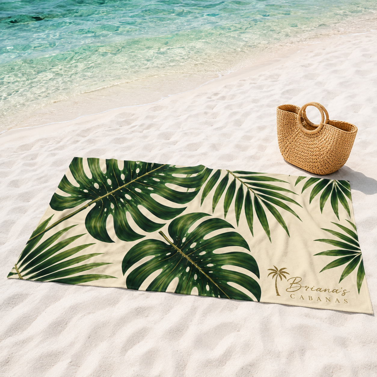 Briana’s Cabanas Tropical Leaf Beach Towel | Monstera Resort Towel