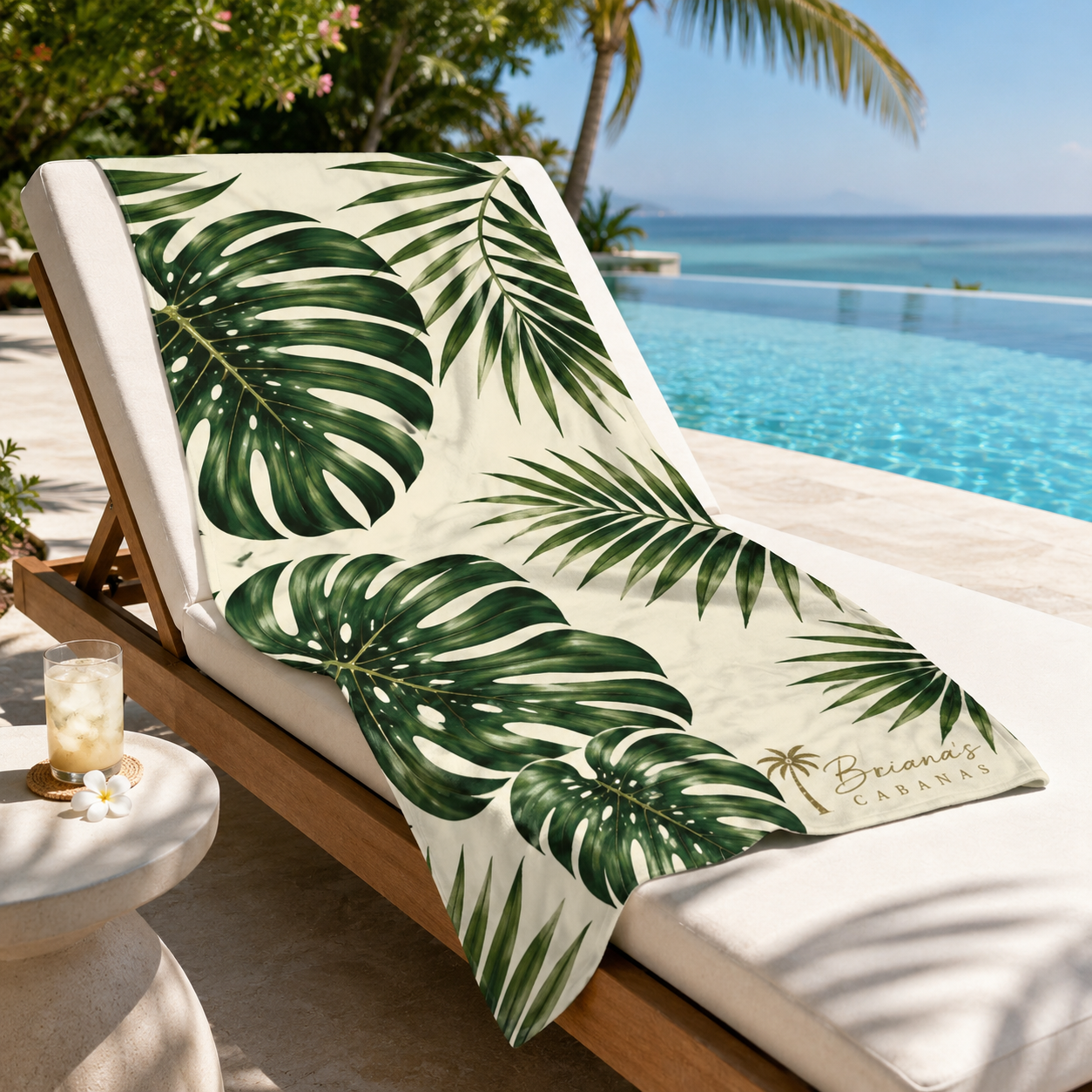 Briana’s Cabanas Tropical Leaf Beach Towel | Monstera Resort Towel - Image 2