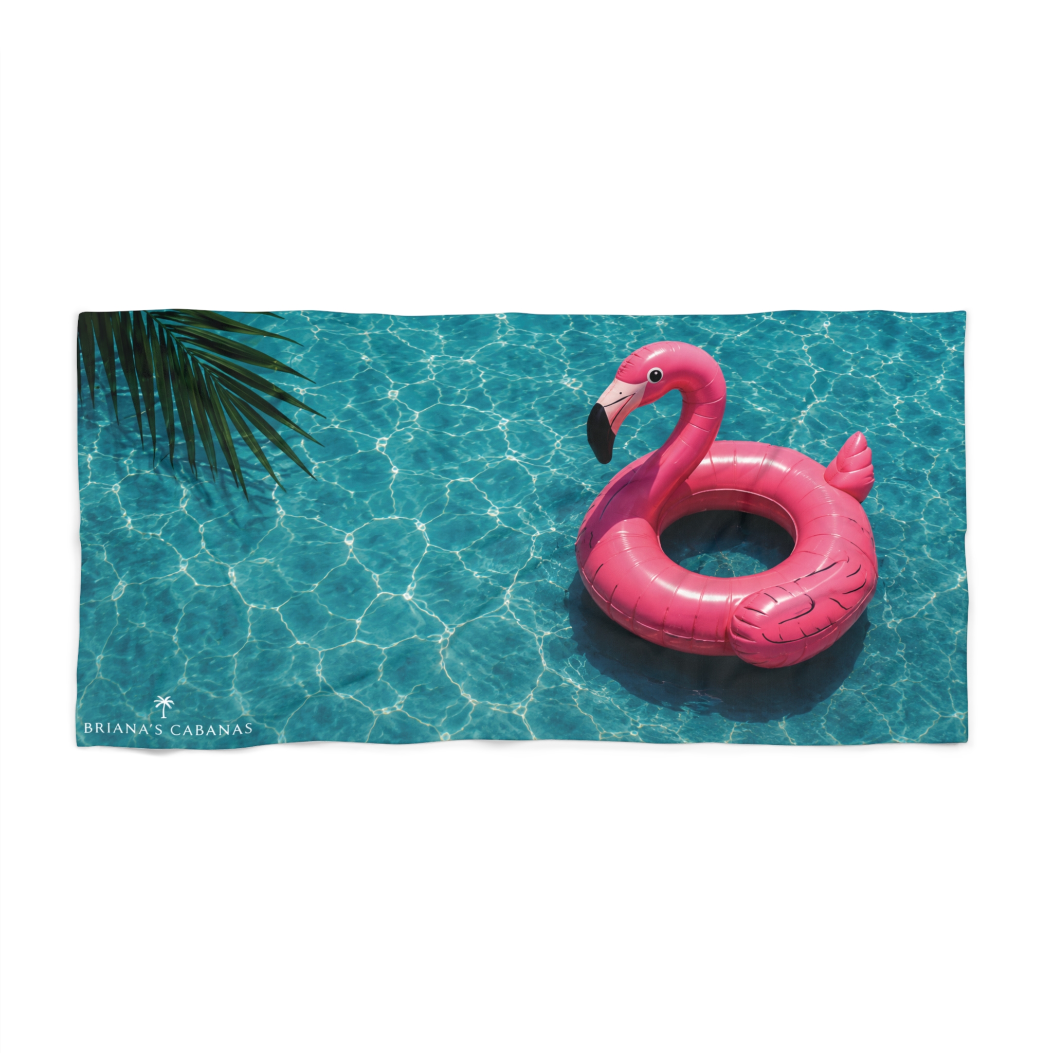 Pink Flamingo Pool Beach Towel | Tropical Resort Towel - Image 4