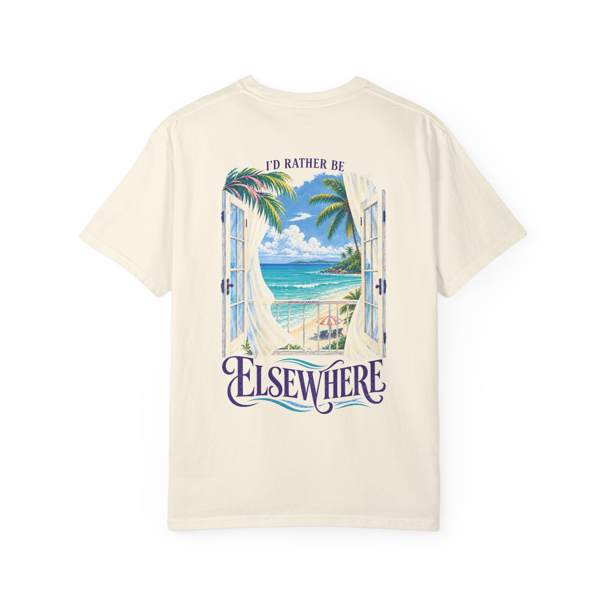 I’d Rather Be Elsewhere Comfort Colors® Tee | Two-Sided Beach Shirt - Image 10