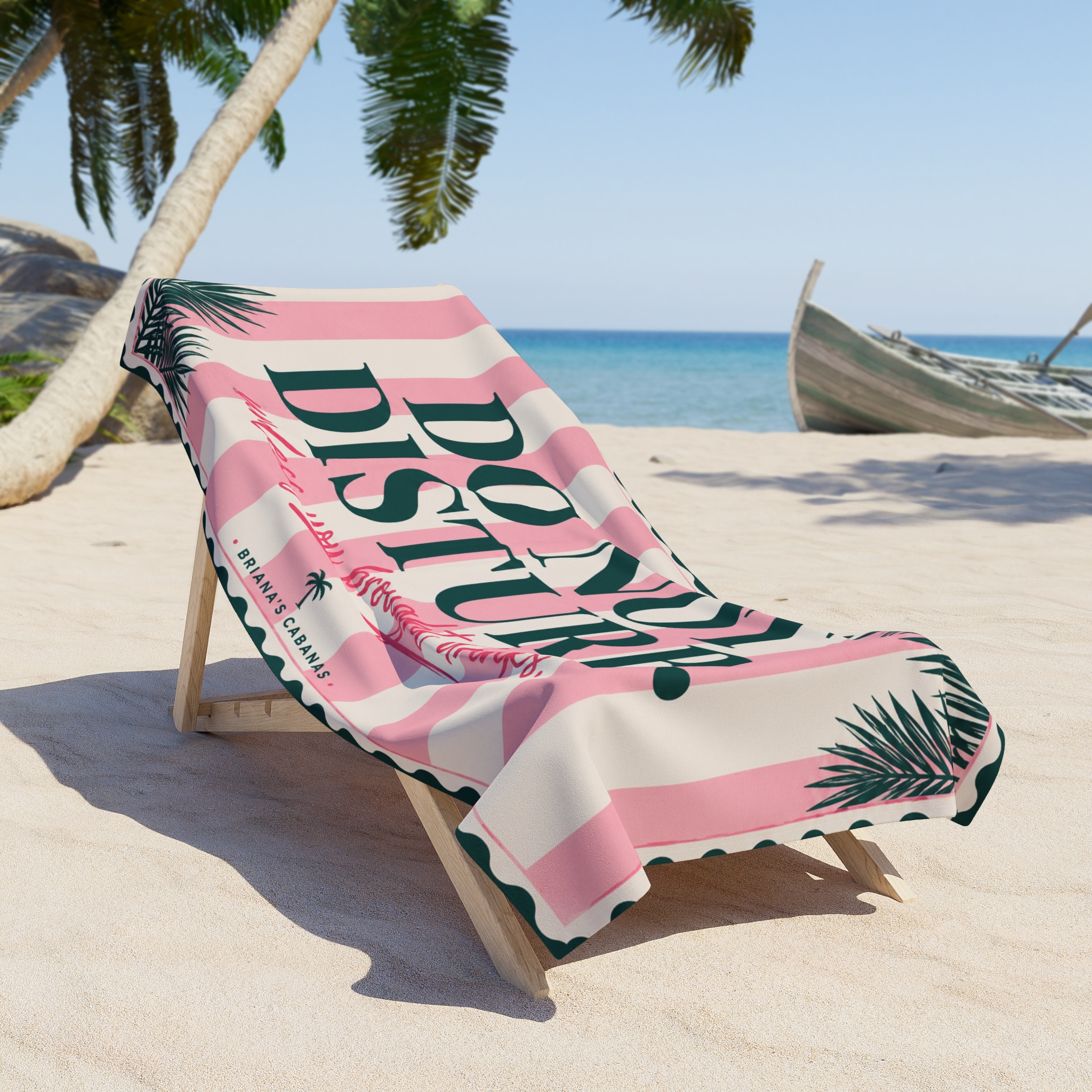 Do Not Disturb Beach Towel — Pink Stripe “Unless You Brought Drinks” Resort Towel - Image 5