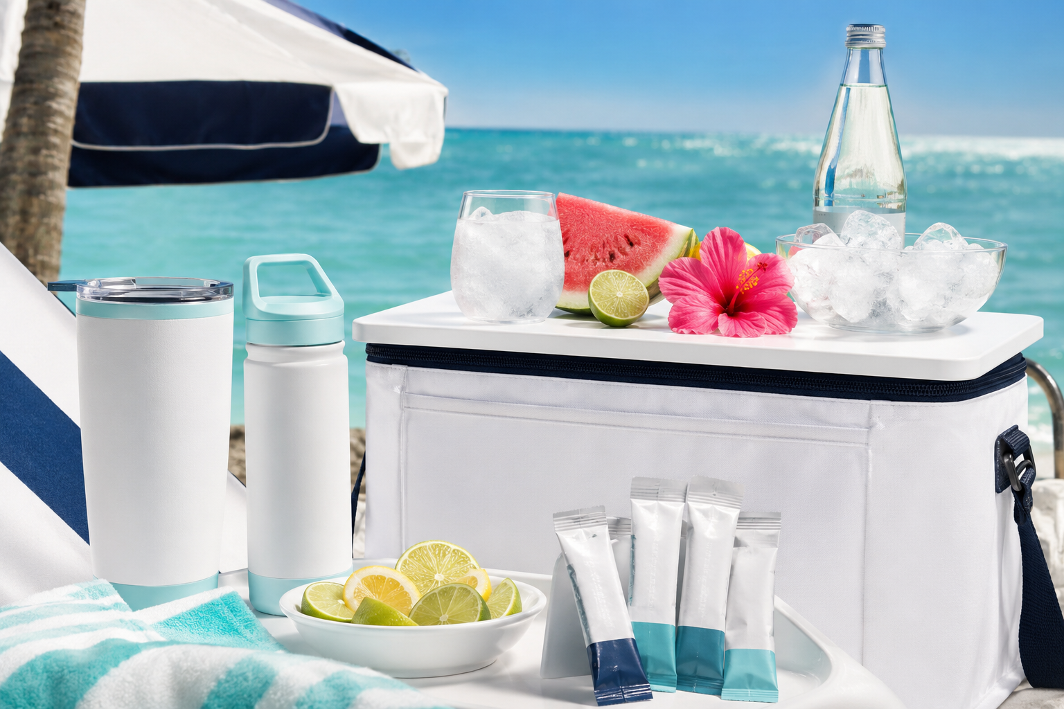 Insulated water bottles and cooler for Florida