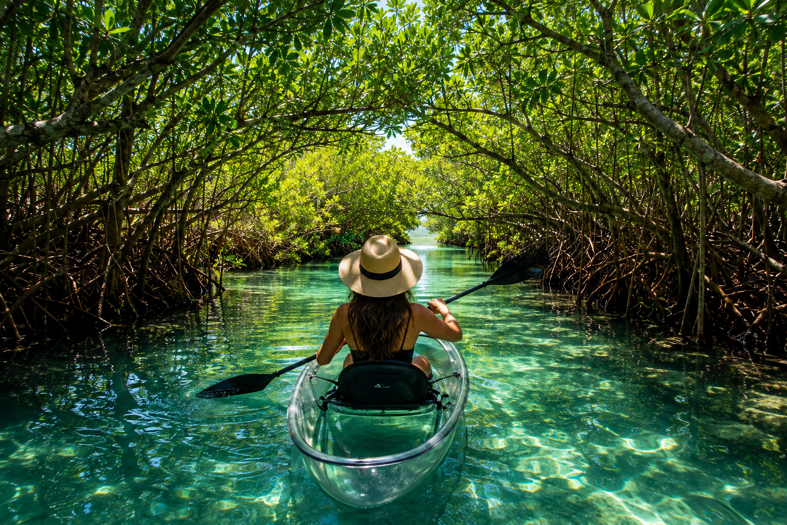Kayaking through mangroves in Sarasota