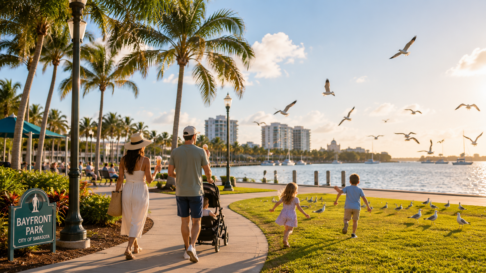 Relaxed Sarasota waterfront park