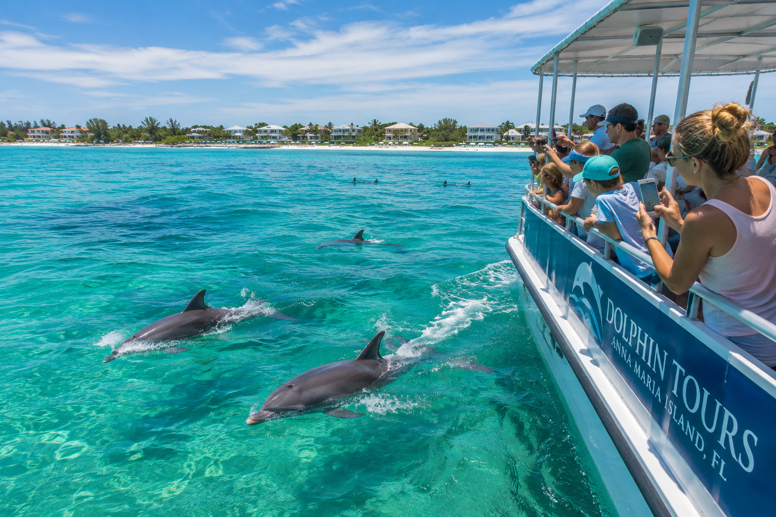 Dolphin sightseeing boat tour near Anna Maria Island