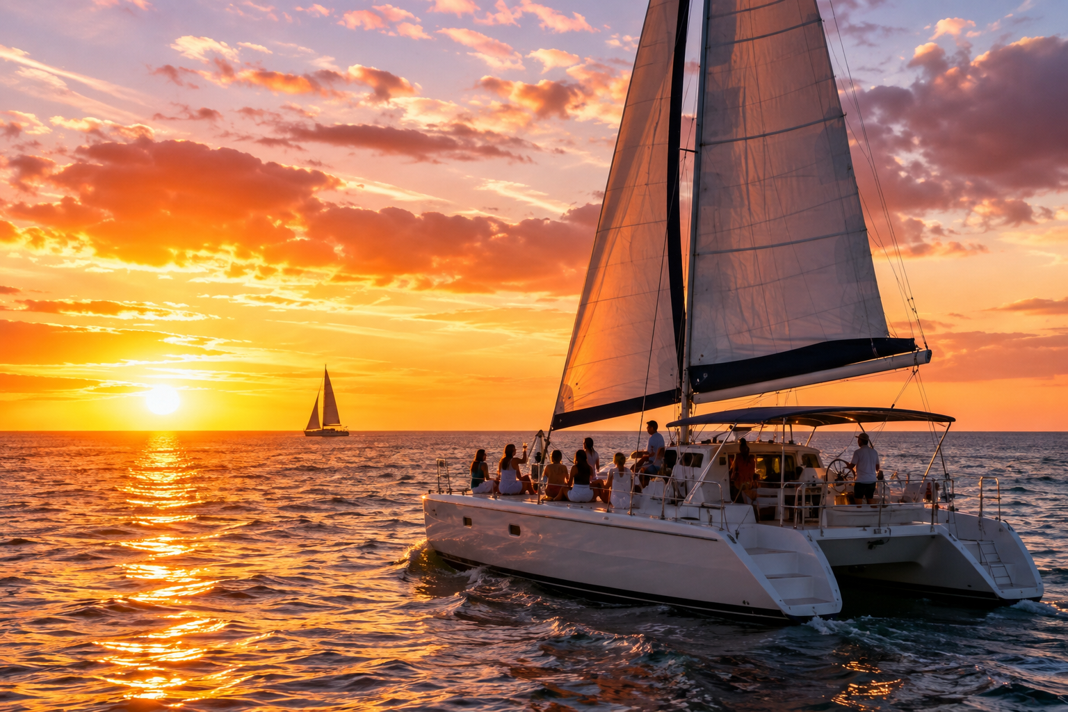 Sunset catamaran sail in Key West
