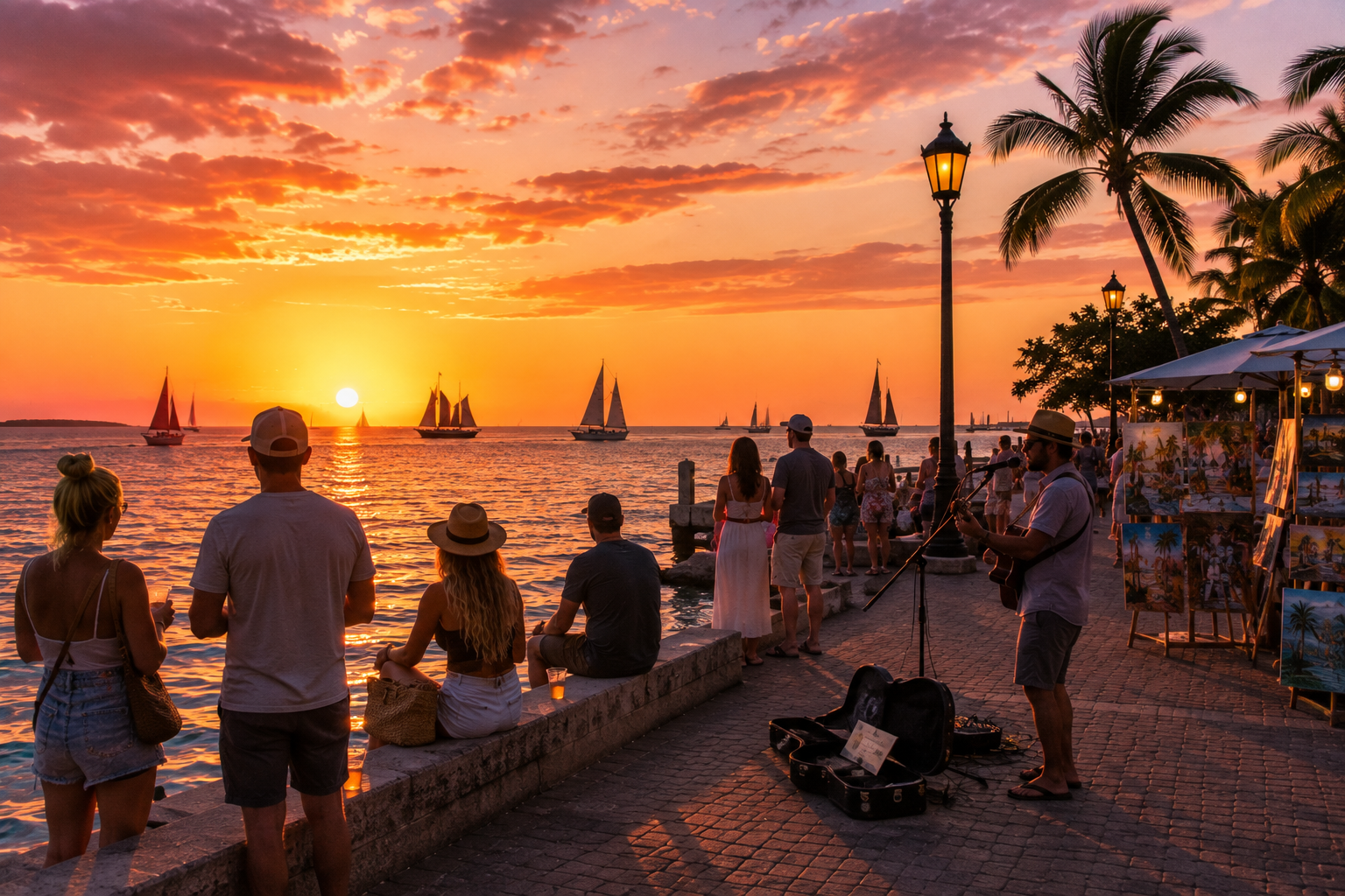 Sunset gathering inspired by Mallory Square Key West