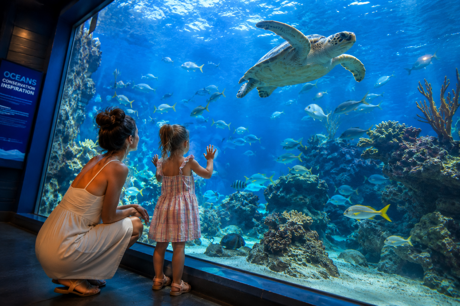 Immersive marine exhibit representing Mote Aquarium