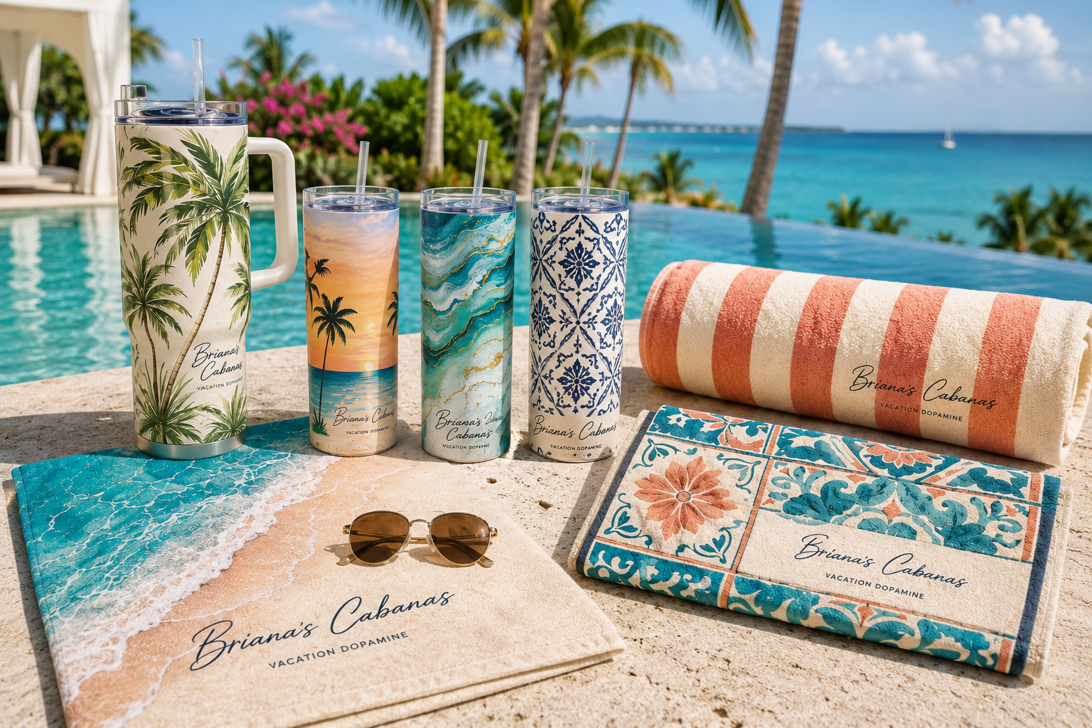 Briana's Cabanas beach merchandise