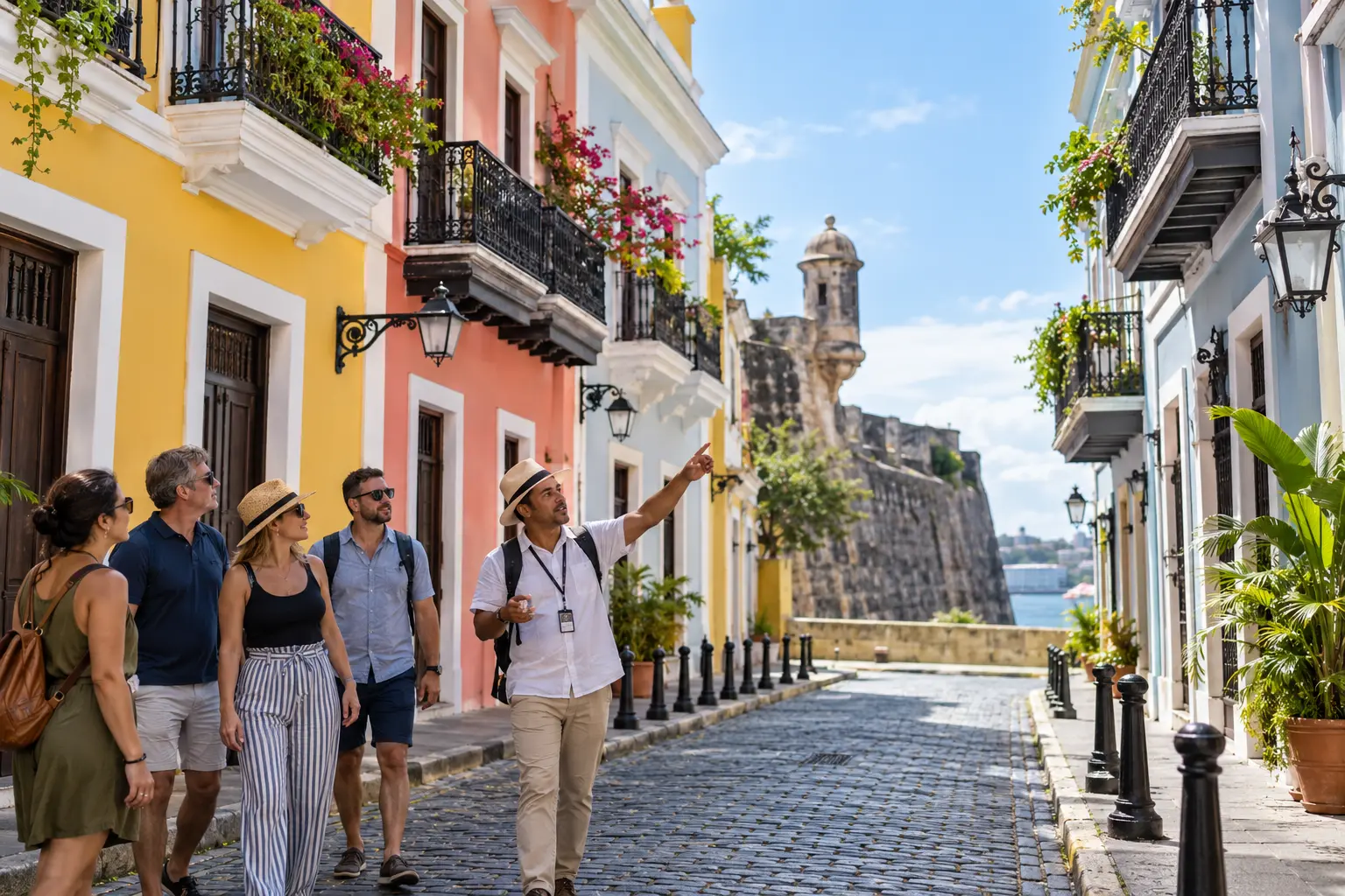 Representative walking tour through colorful Old San Juan